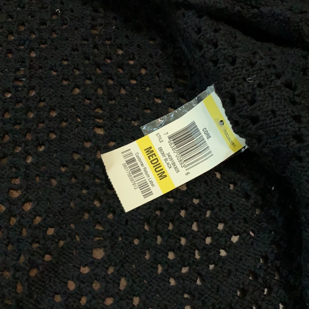 Style & Co Black Crochet Short Sleeve Sweater - Picture 5 of 6